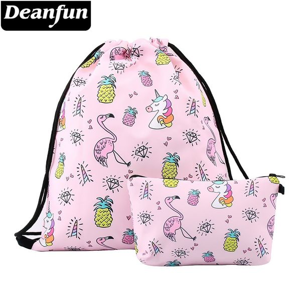 

deanfun unicorn flamingo drawstring backpack gym bag travel school backpacks waterproof women bag dropshipping