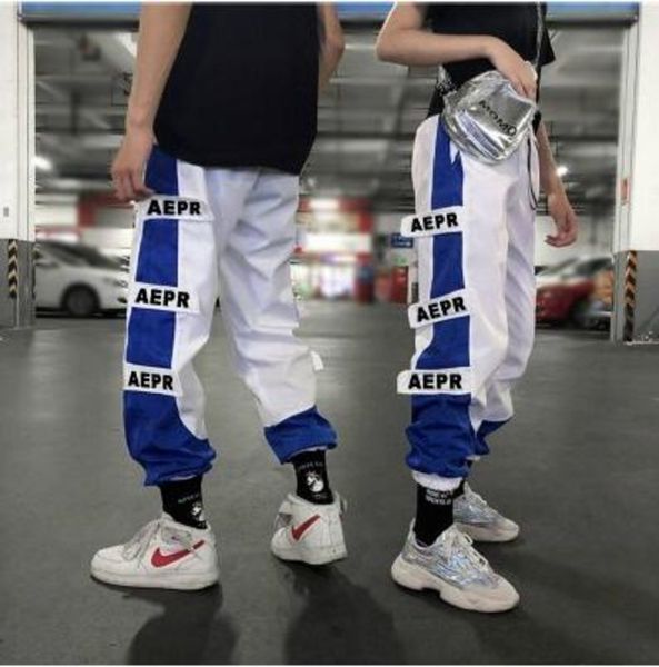 

pencil pants new designer casual sports brand pants color matching hip-hop fashion men women pants luxury street teen hip hopllwg, Black