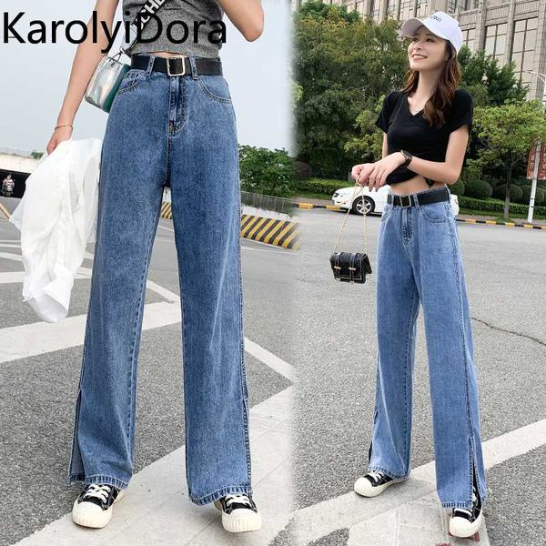 

4xl size women's jeans 2020 summer new wide-leg jeans straight loose loose thin high waist draping pants, Blue