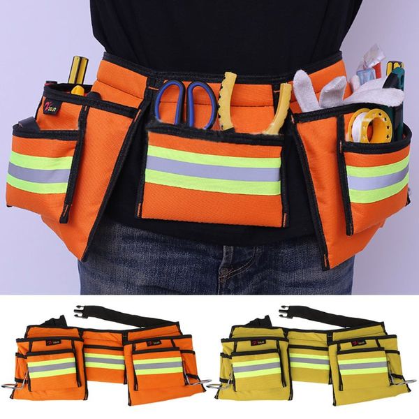 

600d oxford cloth tool belts waist bag electrician work bags utility pouch storage organizer with reflective strip
