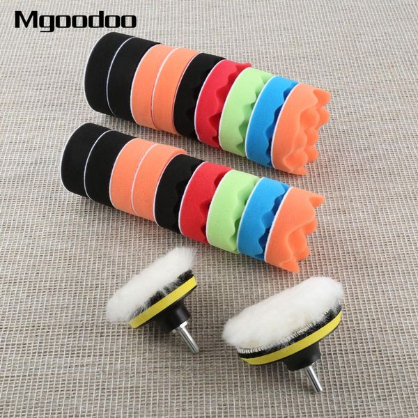 

12pcs 3/4inch car sponge polishing waxing buffing pads kit m14 drill adapter auto detailing car wash polishing wheel cleanin