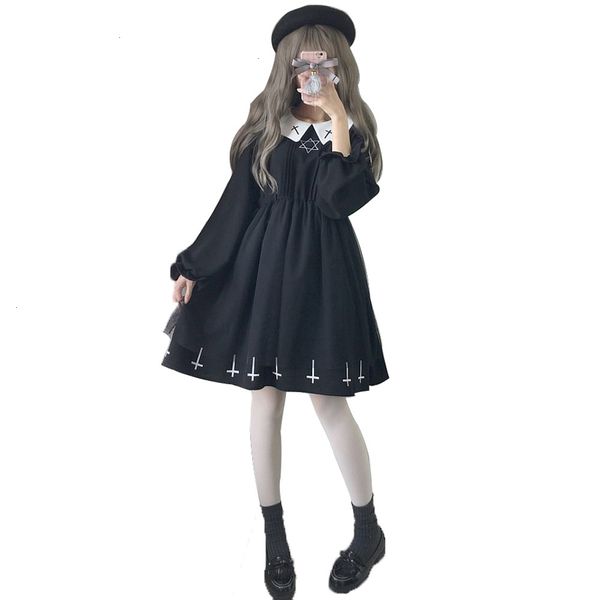 

womens designer dress woman dresses street cross cosplay dress japanese summer gothic kawaii style star tulle lolita cute girl dresses, Black;gray