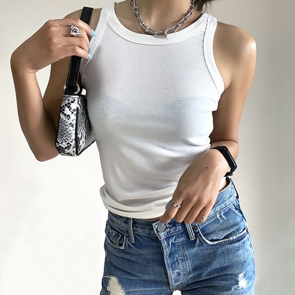 

женщины круглый вырез повседневная майка, White