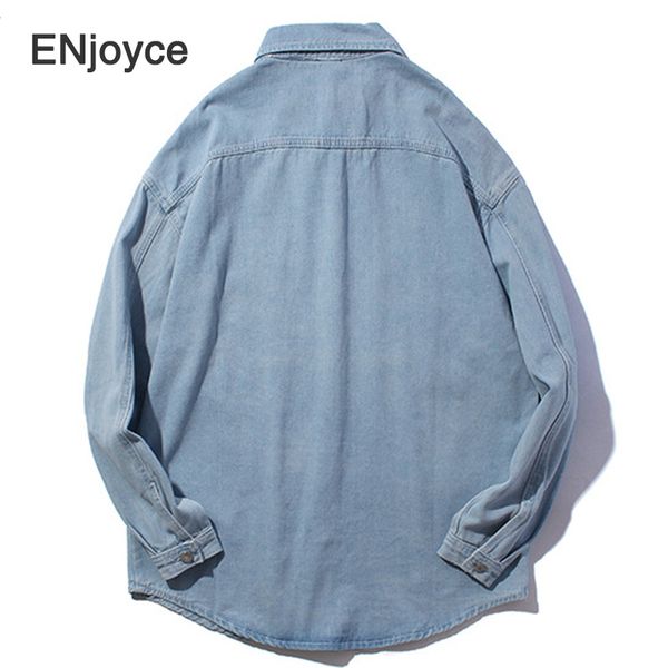 

new fashion spring jeans shirt for men clothing 2020 full sleeve japanese harajuku casual button up shirts mens clothes, White;black