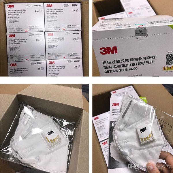 

3M KN95 Маска 9501VT 9502VT с клапаном Антипылевой защитный пылезащитный PM2. 5 Маска DHL корабль