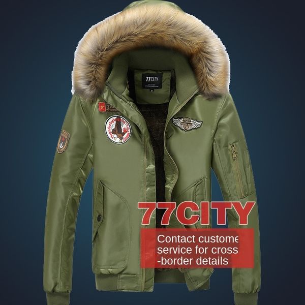 

mens designer air force no. 1 thick winter coat cotton-padded jacket coat tide, Black;brown