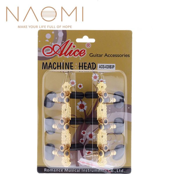 

naomi alice gold-plated durable guitar machine heads classical guitar aos-020b3p set guitar parts accessories new