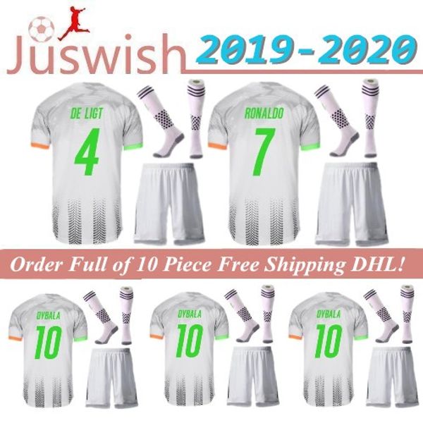 

kit 19 20 juventus soccer jersey kit 2018 2019 de ligt dybala higuain mandzukic buffon ronaldo football shirt uniform, Black