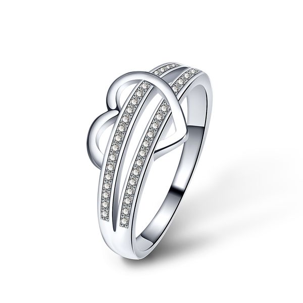 

обручальные кольца ювелирные изделия циркон форма сердца женщины кольца, Slivery;golden