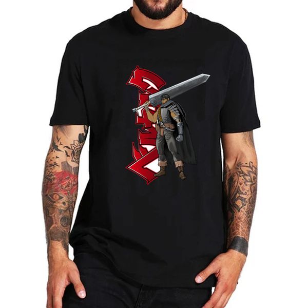 

new samurai knight men t-shirts dragonslayer t-shirts berserk guts anime warrior shirt berserk cavalier sword t shirts tees, White;black