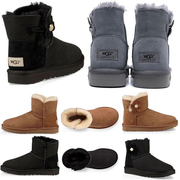 

2019 nice WGG Women's Australia Women girl flower tall boots Snow Winter boots Khaki grey black Bow boots outdoor shoes