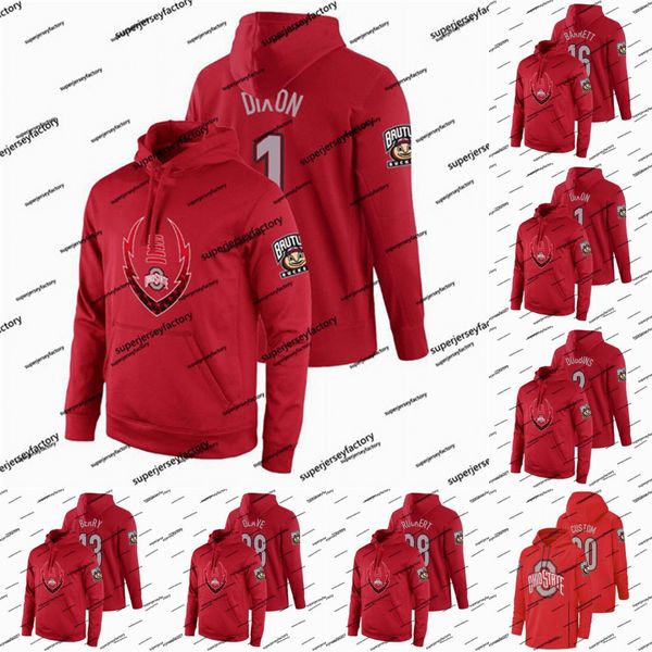 

ohio state buckeyes justin fields hoodei jersey 2 jk dobbins 88 jeremy ruckert 15 elliott haskins 97 nick bosa sean nuernberger jones, Black;red