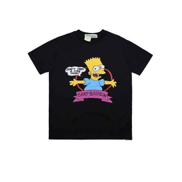 

Высококачественная гребенная хлопковая футболка SIMPSON BART 2019S / S Simpson с круглым выре