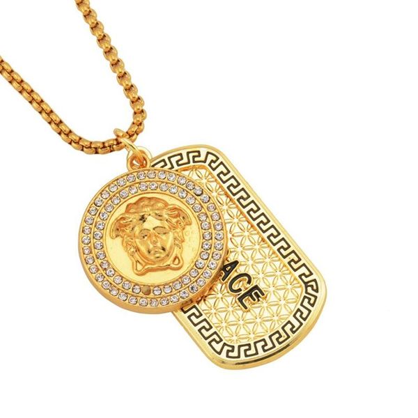 

18k gold diamond necklace rhinestone pendant necklaces alloy pendant necklace men chain gold necklace for bar, Silver