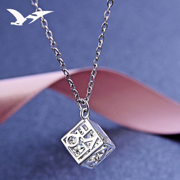 

s925 pure silver necklace female korean version temperament zircon diamond pendant clavicle chain fashion necklace