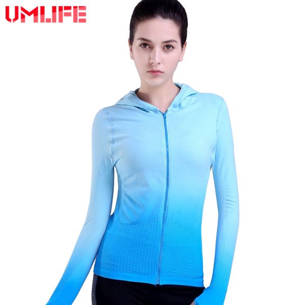 

градиент womenrunning куртка quick dry с длинным рукавом фитнес куртки верхняя одежда пальто толстовка молния спортивные топы фитнес куртка