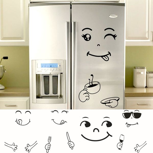 

cute sticker fridge happy delicious face kitchen fridge wall stickers art adesivo da parete autocollant mural autocollant