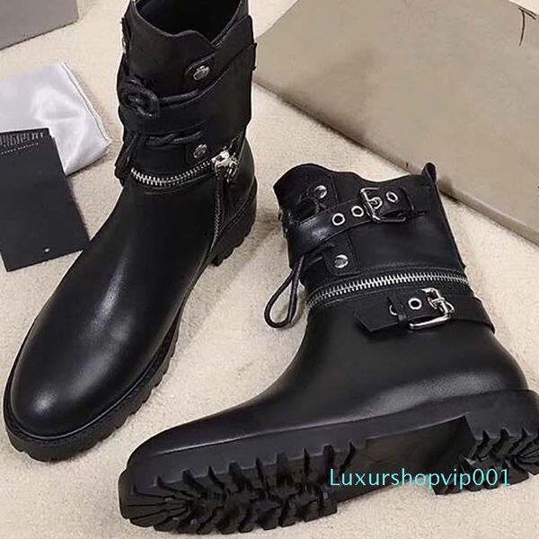 

34/41 genuine leather diamond rhinestone med heel short boots m matte black 02