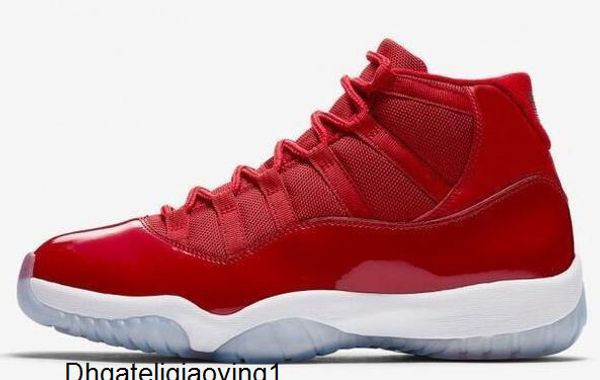 

new 11s gym red win like 96 chicago basketball shoes men women 11 gym red black white sneakers with shoes box