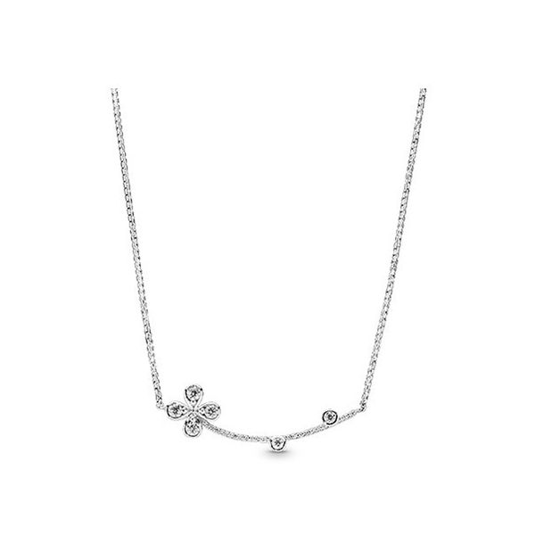 

lims 2019 [new] 925 sterling silver four-leaf petal necklace 397956cz clavicle chain female simple ing