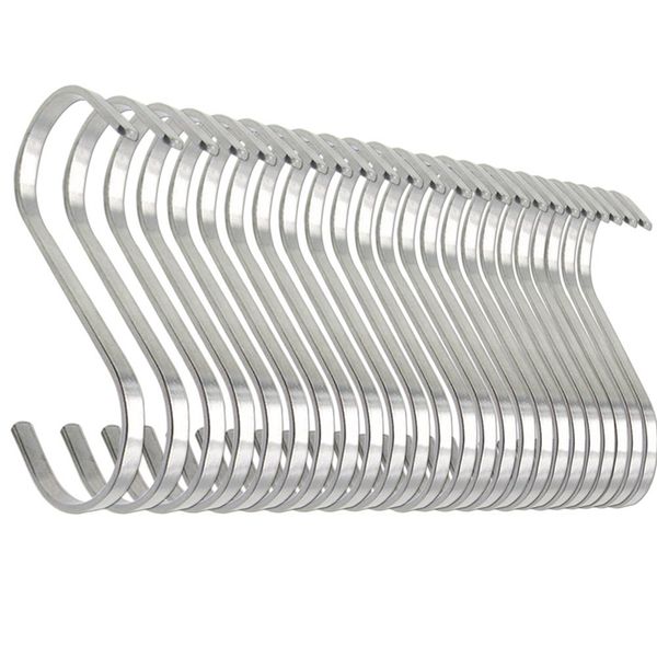 

24-piece s-hook thick stainless steel s hook for hanging, kitchen pan pan hanger storage rack wardrobe s-type hook