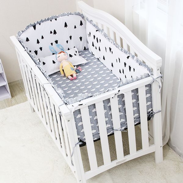 

black white dots/crown pattern baby bedding set 5 pcs baby bed cotton linens set include crib bumpers bed sheet multi sizes