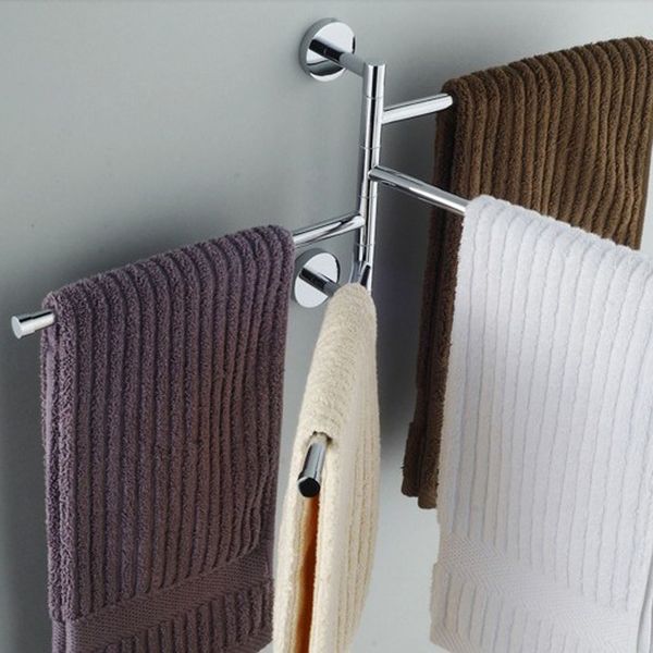 

towel holder 4 swivel bars stainless steel bathroom rack rail hanger shelf
