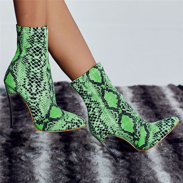 

doratasia 2020 big size 42 thin high heels women shoes woman boots pointed toe snake veins party boots female, Black