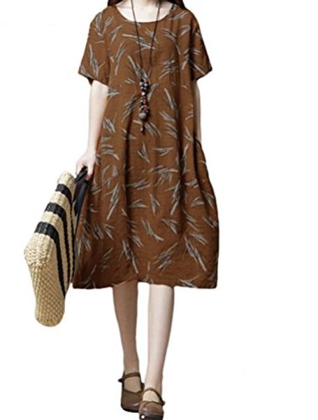 

mordenmiss women's new flower printed summer midi shirt dress with pockets, Black;gray