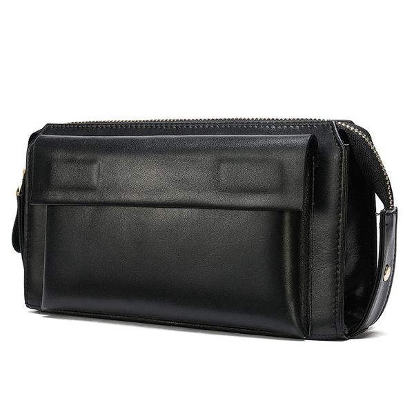 

genuine leather man long purse large capacity wallet with zipper wallet pocket for phone clutch wallet men case card holder, Red;black