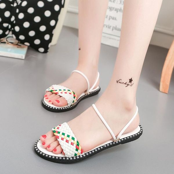 

women comfort sandals flip flops summer style shoes casual female mixed color flat with open toe gladiator slides flop, Black