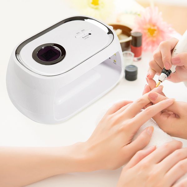 

48w uv led nail lamp for manicure nail dryer with 2 timer settings lcd display two hand dryer lamp art salon tools