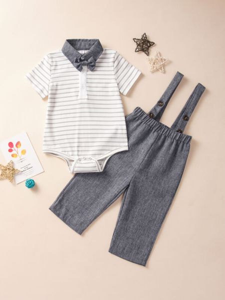 

2020 лето новый 2 шт. малыш дети детские мальчики ползунки топы + нагрудник брюки наряды одежда набор спортивный костюм для 1-24 м мальчиков, White