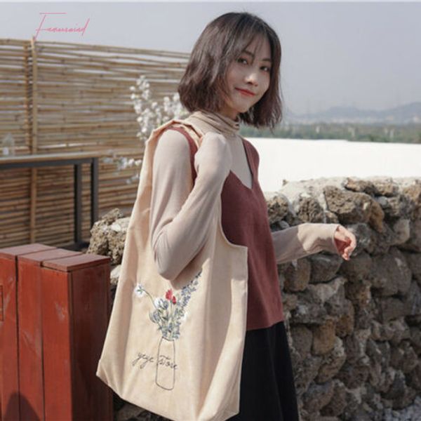

new women corduroy bag leisure handbags ladies shoulder bag durable bags for womens large capacity bags fashion