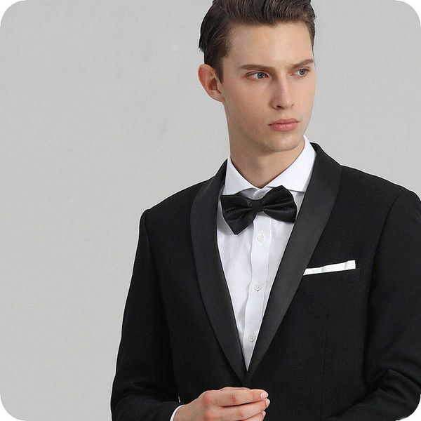 

latest coat pant designs black groom tuxedos classic men suits for wedding groomsmen blazer jacket 2piece slim fit costume homme one-button, Black;gray