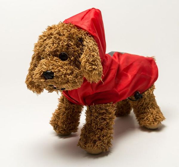 

summer dog hooded reflective waterproof dog clothing small dog pet raincoat pet clothing 3 colors