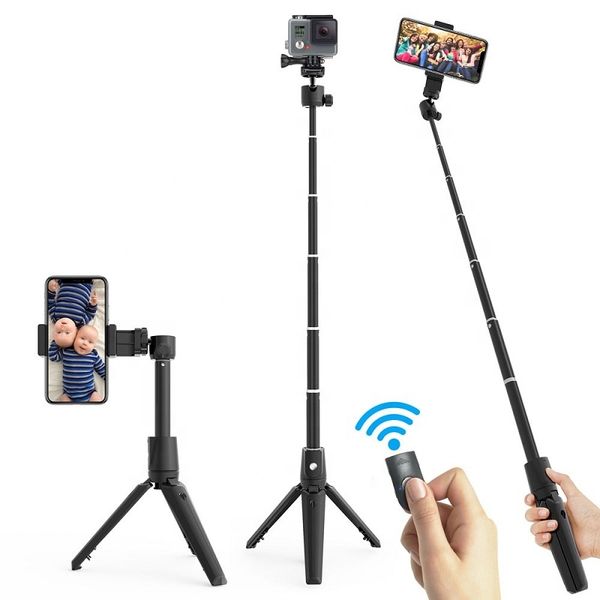 

products k20 aluminum tripod selfie stick with wireless remote for mobile phone gopro camera