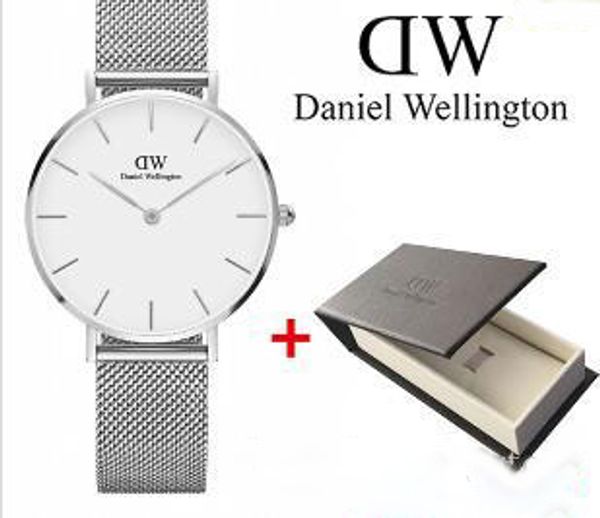 

019 fashion trend men 40mm ladies 36mm girls 32mm rose gold mesh belt with couple simple ultra-thin steel belt quartz waterproof watch04, Slivery;brown