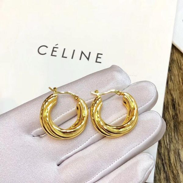 

luxury designer gold circle earrings 2019 new gold earrings for women jewelry with original box packing, Golden;silver