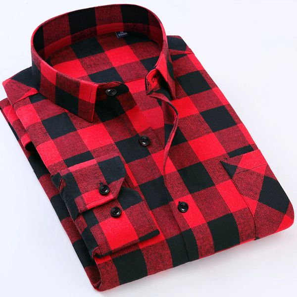 

men's business plaid shirts male casual warm soft comfort long sleeve shirt clothes shirts tees plus size clothing, White;black