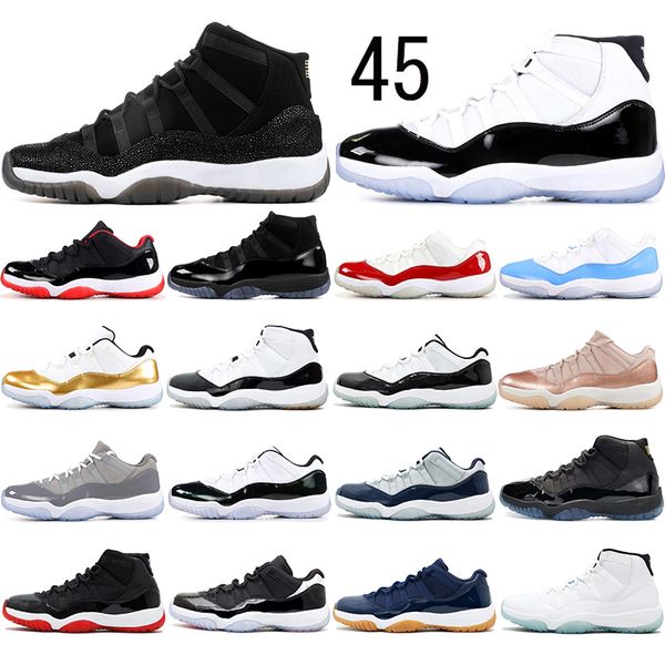 

2019 concord high 45 11 xi 11s cap and gown prm heiress chicago platinum tint space jams men basketball shoes sports sneakers 36-47