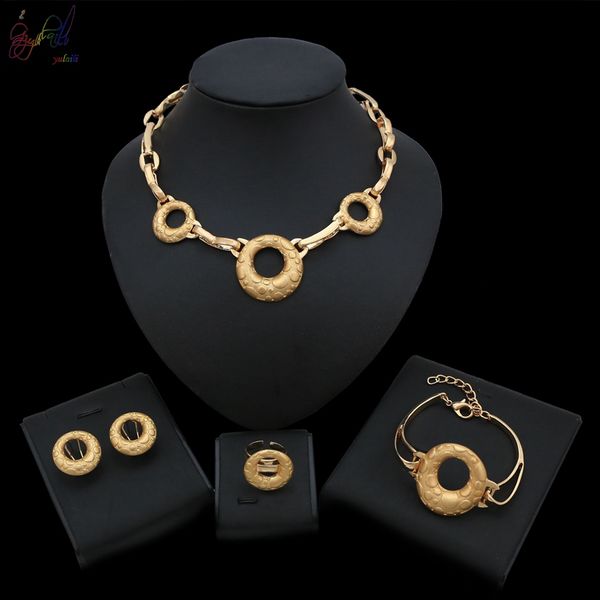 

Yulaili Новое Прибытие Дубай Золотой Цвет Комплект Ювелирных Изделий Арабский Сваде