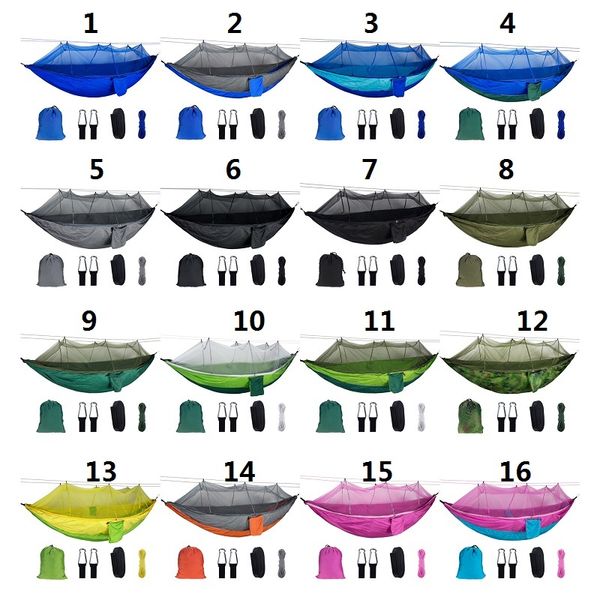 

camping hammocks outdoor parachute fabric hammock foldable field camping swing hanging bed nylon hammocks with ropes carabiners ship