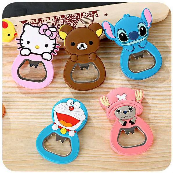

cartoon bottle opener cute silicone multifunctional creative small gift practical refrigerator refrigerator with magnetic stickers