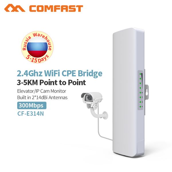 

in stockcomfast cf-e314n 300mbps 2.4ghz outdoor mini wireless ap bridge wifi cpe access point 14dbi wi-fi antenna nanostation
