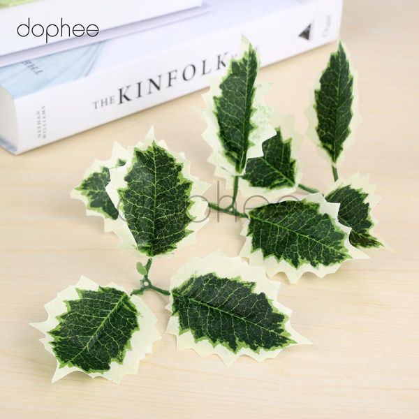 

dophee 10pcs artificial leaves flower silk for party wedding decoration scrapbooking craft fake flower