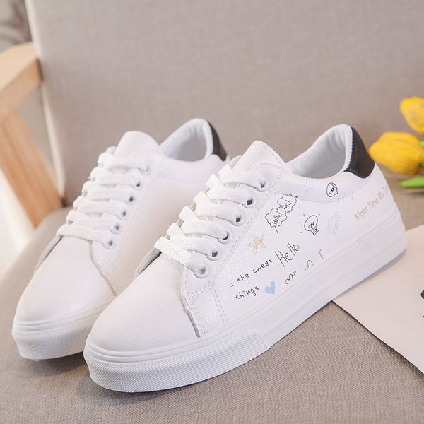 

shoes woman flats casual female sneakers platform autumn round toe 2019 fashion women's dress small creepers winter fall, Black