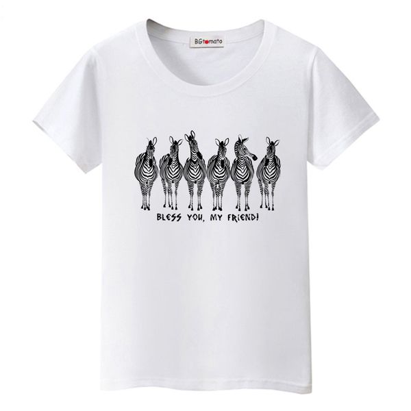 

women's t-shirt bgtomato style flamingos printing t shirt8, White