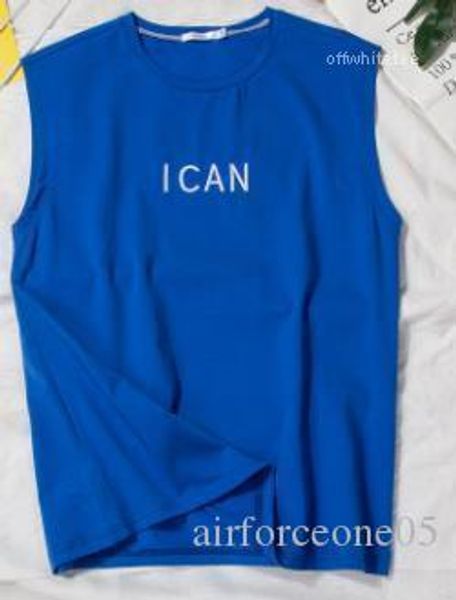 

teenager summer 19ss skateboard letters i can embroidery designer tank sleeveless men boys tank, White;black
