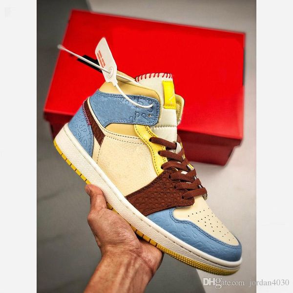 

2020 new 1 1s mid se basketball shoes maison chateau rouge pale vanilla cinnamon designer shoes cu2803-200 36-46 with box